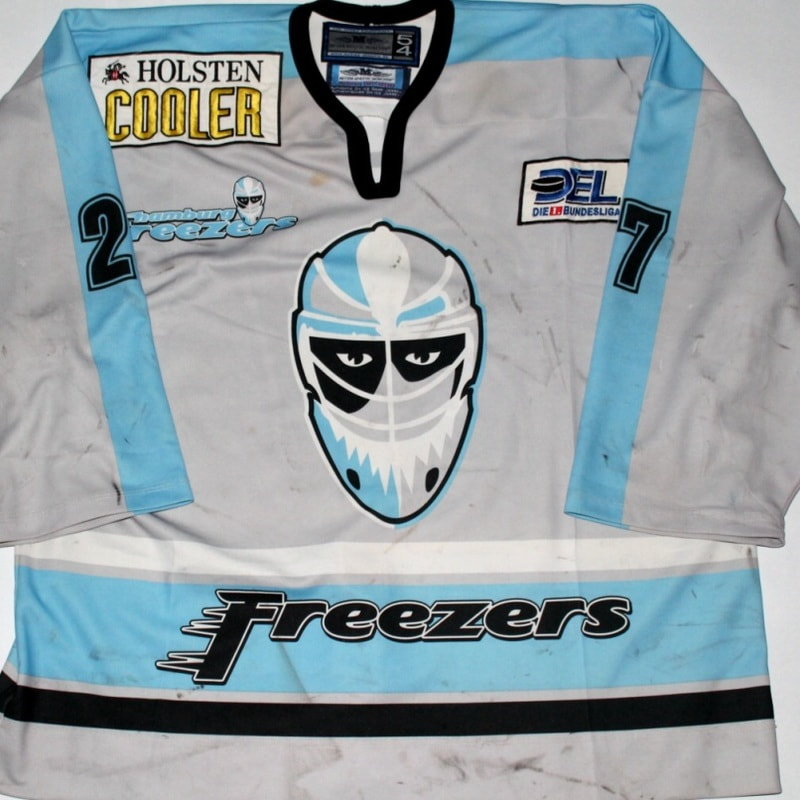 Game worn Hamburg Freezers hockey jersey was worn by Bobby House