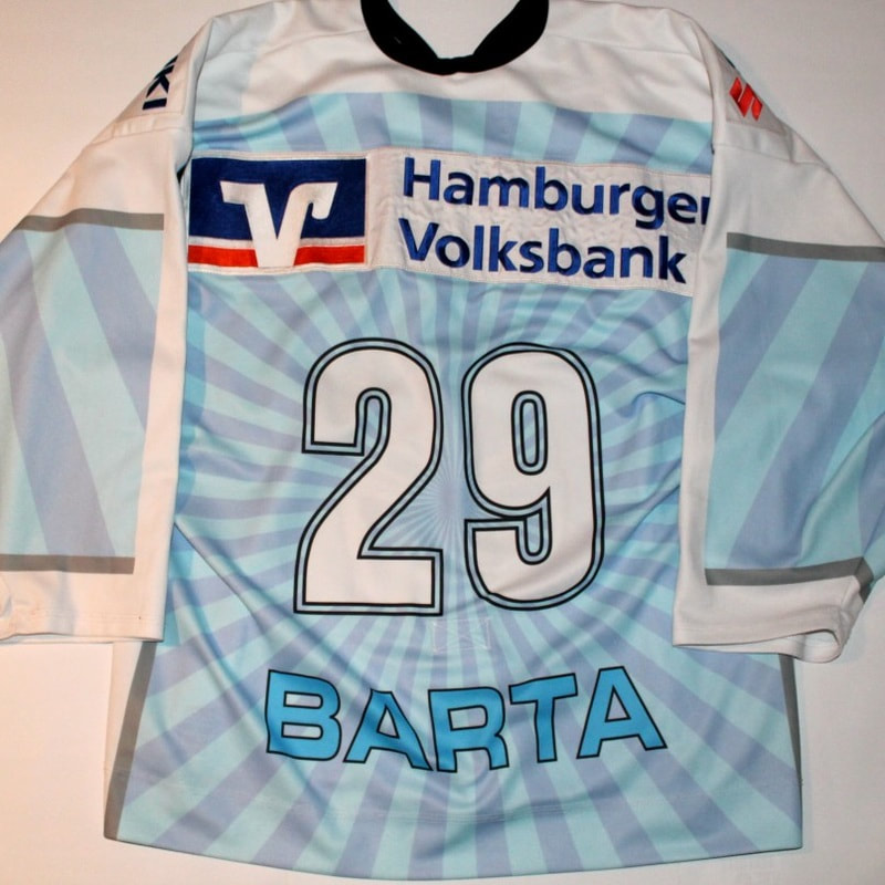 Alexander Barta has worn this Hamburg Freezers game worn jersey