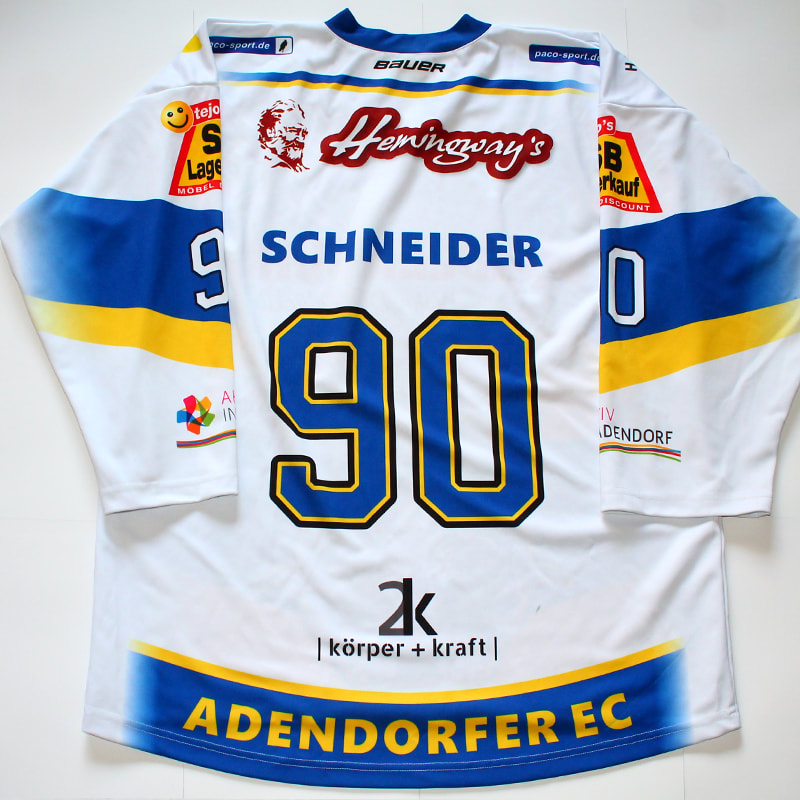 Defender Markus Schneider has worn this Adendorfer EC jersey during 2017/18 season and play offs