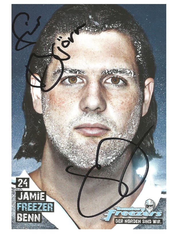 Autogrammkarte von Jamie Benn bei den Hamburg Freezers