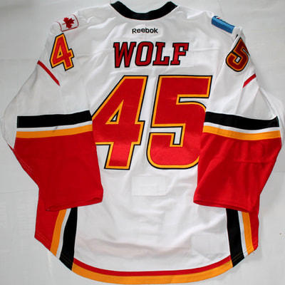 Game Worn Eishockey Trikot der Calgary Flames von David Wolf - Rückseite