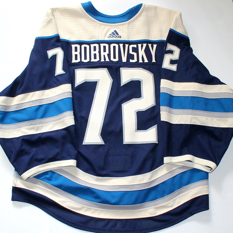Sergei Bobrovsky Game Worn Columbus Blue Jackets Trikot - Rückseite