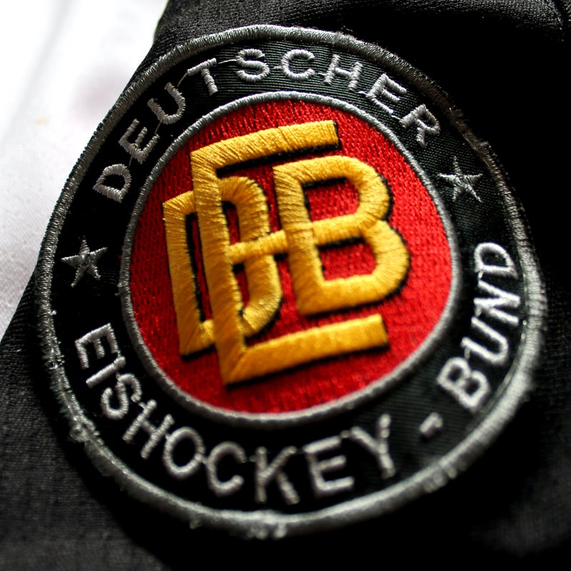 DEB Germany Game Worn Hockey Jersey Leon Draisaitl Logo Patch